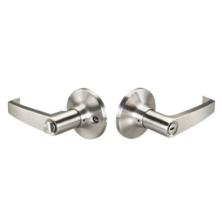 Yale Privacy Push Button Lock with Edisto Lever Satin Nickel Finish EDPR15A